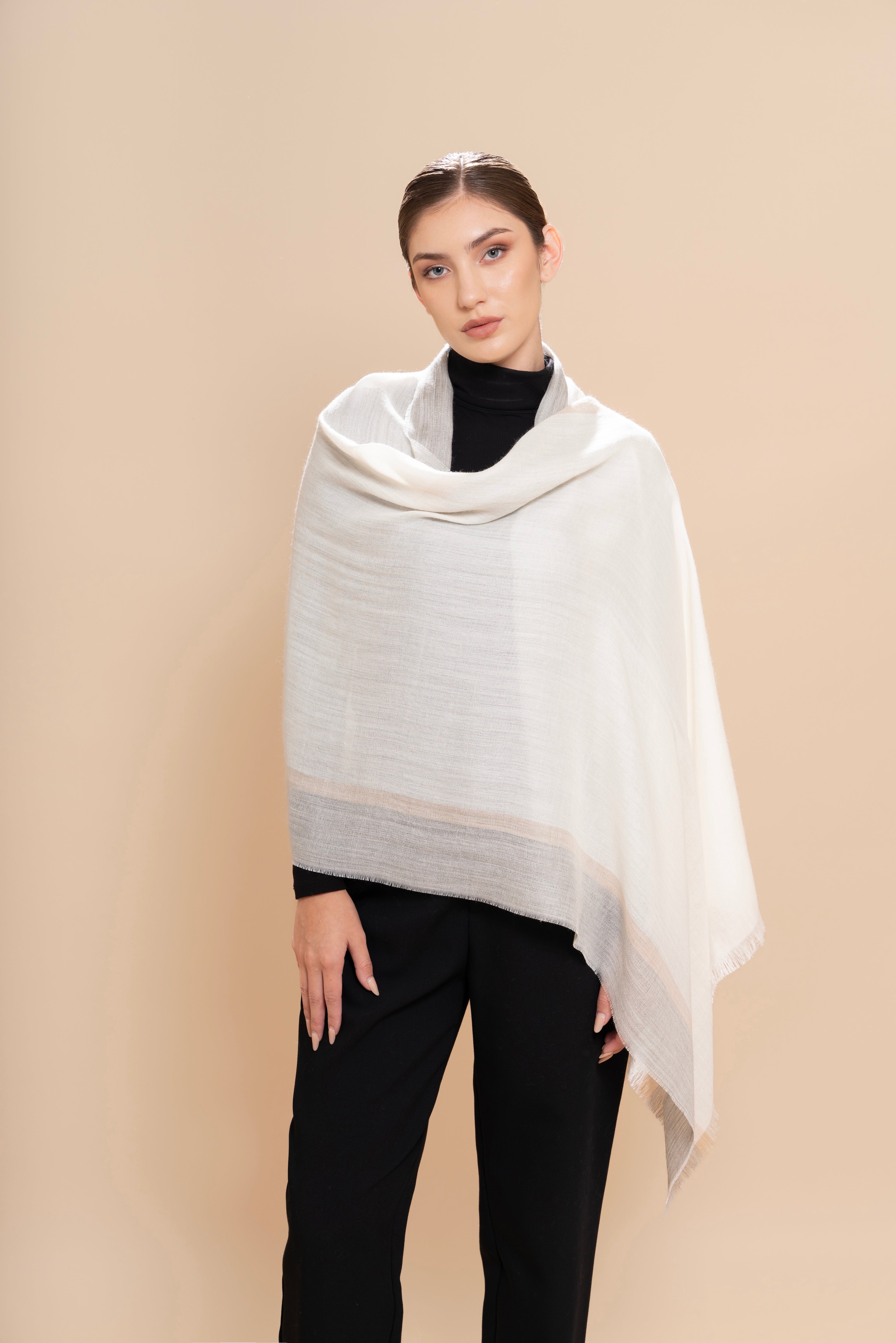 Alabaster & Pearl Undyed Silk Wrap