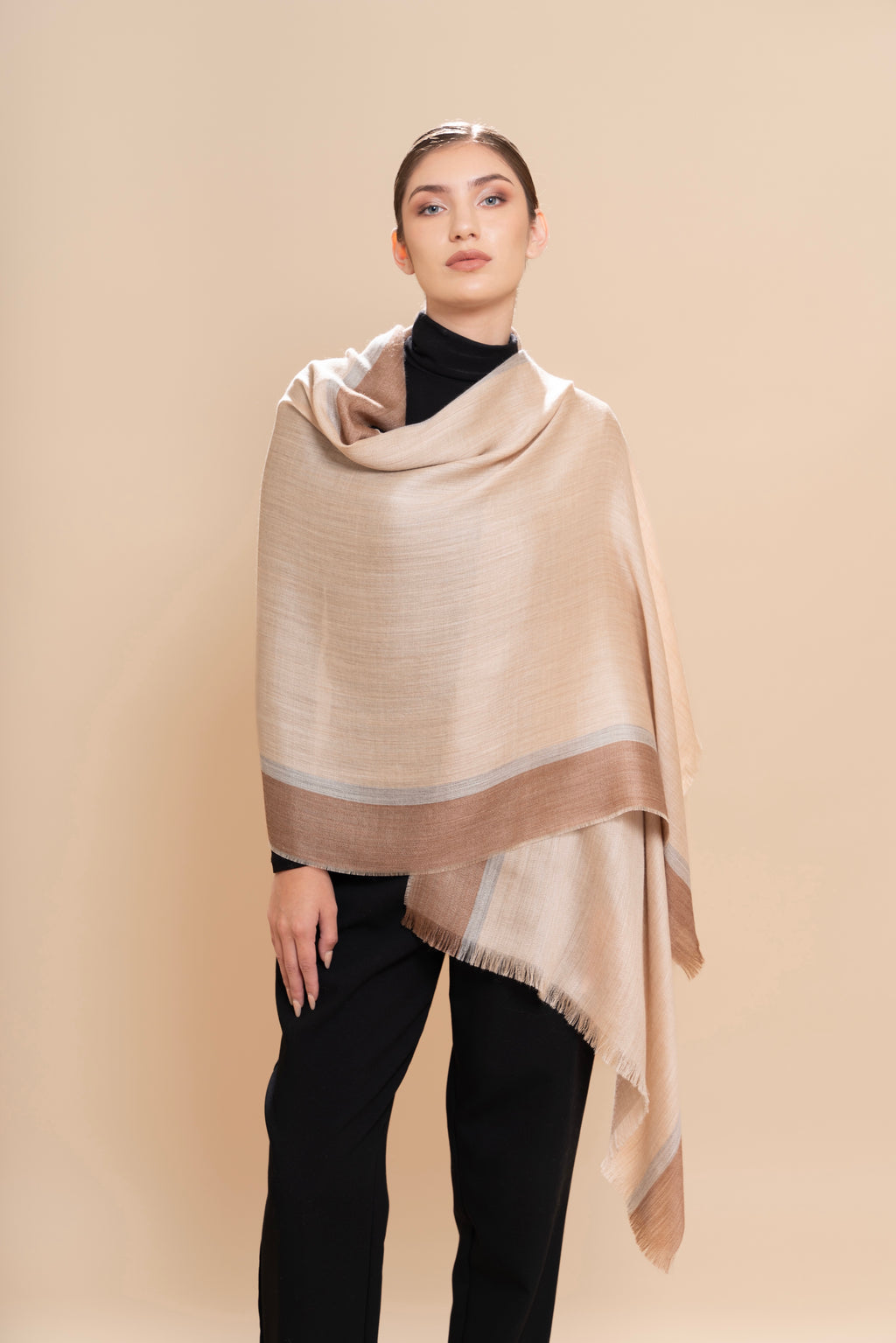 Dune & Camel Undyed Silk Wrap