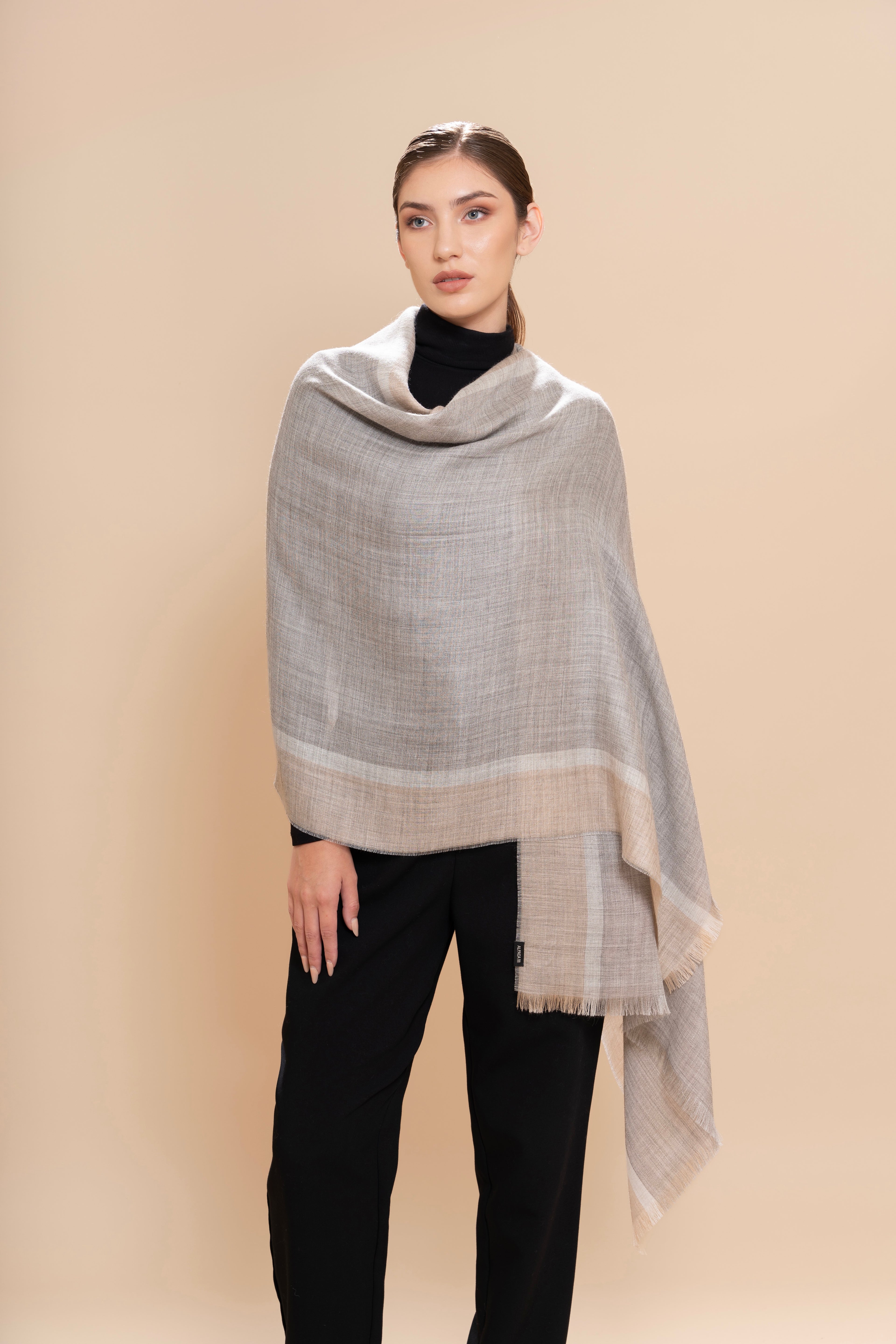 Zinc & Sand Undyed Silk Wrap